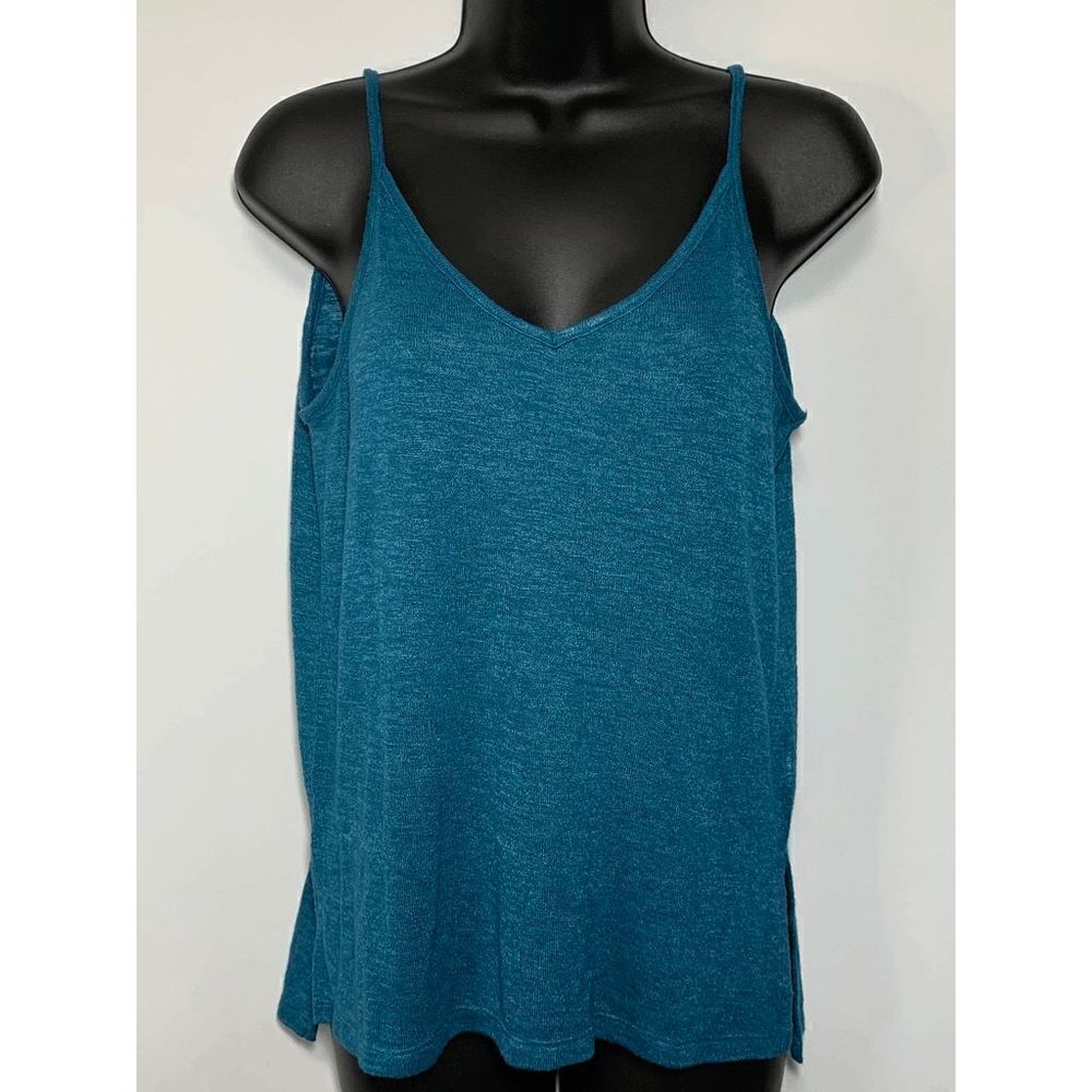 Mudd Women's Blue Sleeveless V Neck Pullover Spaghetti Strap Tank Size Small